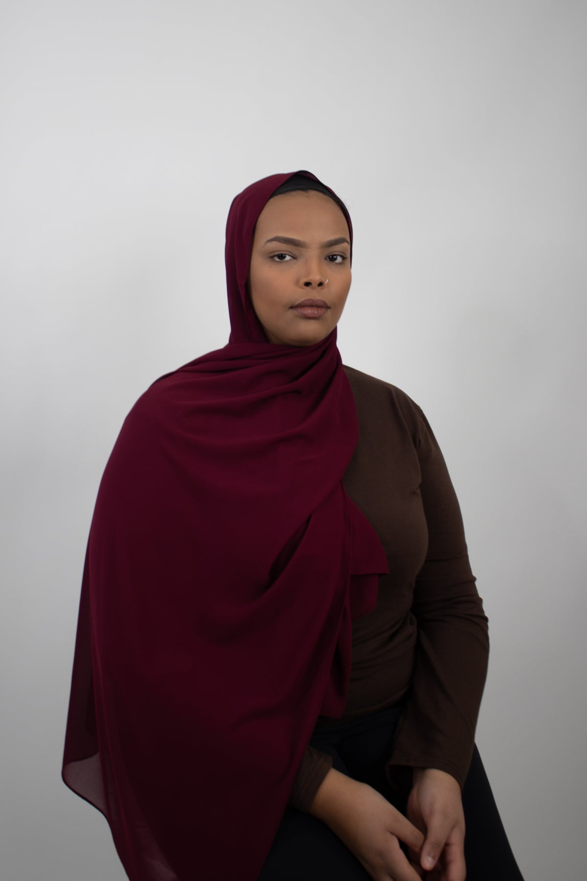 PREMIUM CHIFFON HIJAB Deep Burgundy