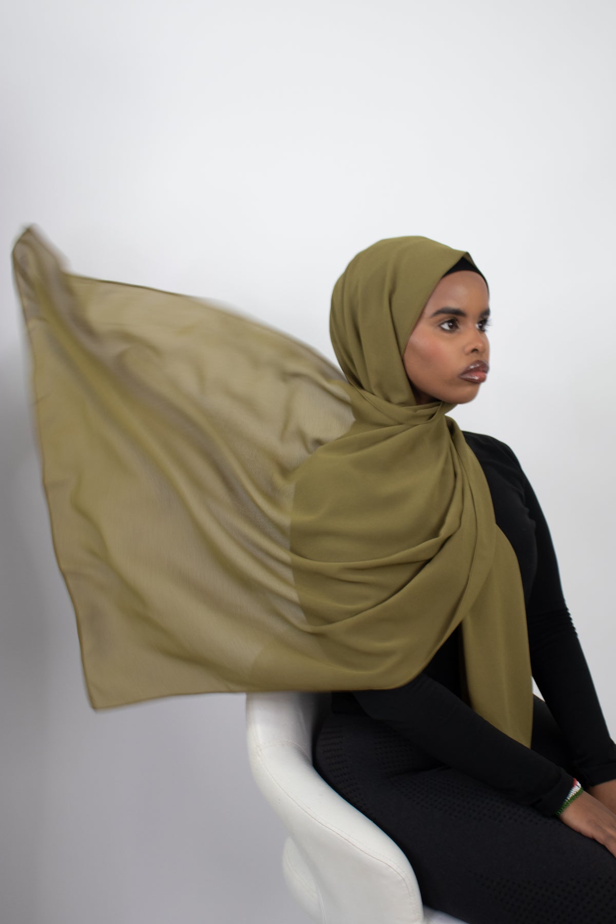 PREMIUM CHIFFON HIJAB Olive Khaki
