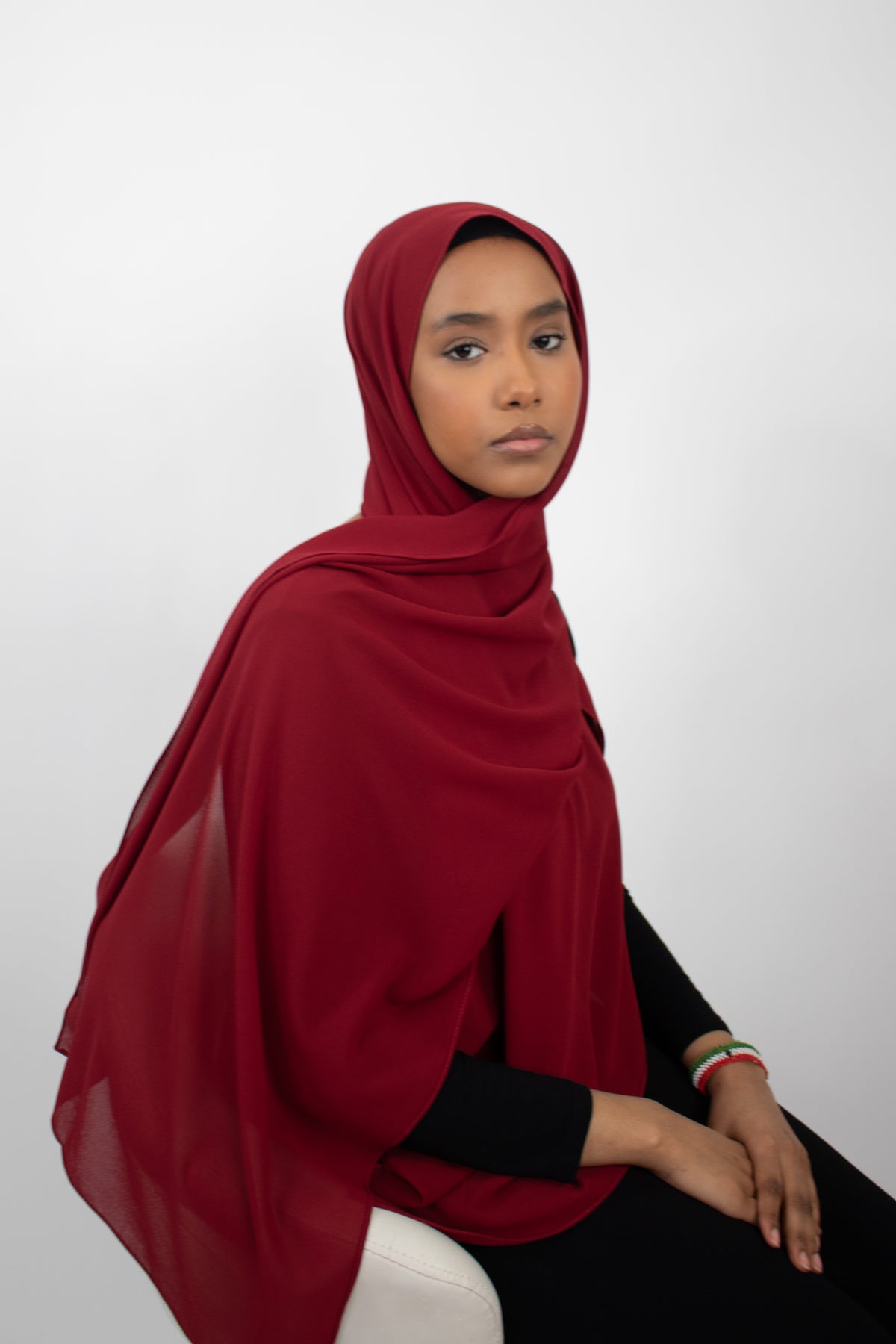 PREMIUM CHIFFON HIJAB  Crimson Red